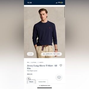 Polo Ralph Lauren navy blue jersey crewneck long sleeve tshirt